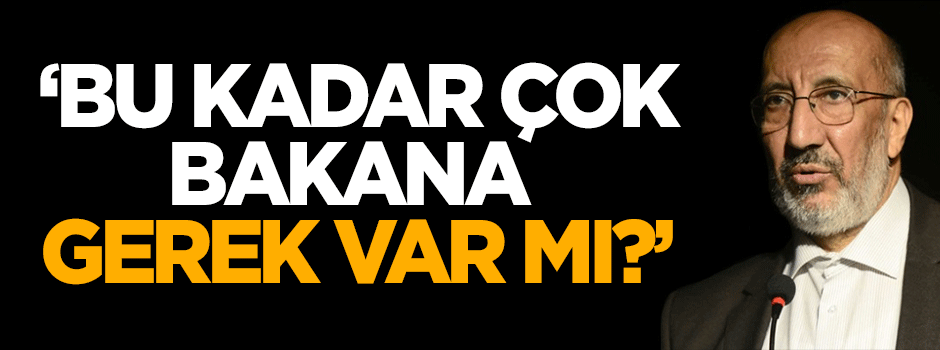 Dilipak: Bu kadar çok bakana, bakanlığa gerek var mı?