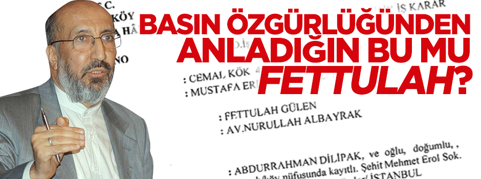 Dilipak: Paralel Yapı'nın basın özgürlüğünden anladığı bu mu?