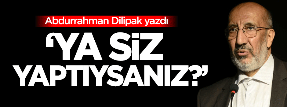 Dilipak: Ya siz yaptıysanız?