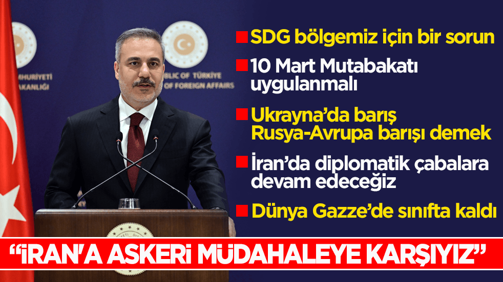 Dışişleri Bakanı Fidan’dan İran açıklaması: “Askeri müdahaleye karşıyız”