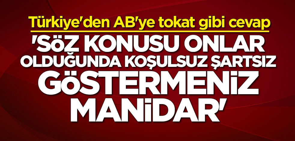 Dışişleri Bakanlığı'ndan AB'ye tokat gibi cevap