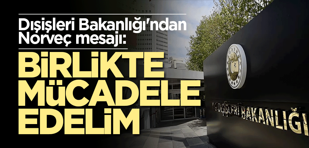Dışişleri Bakanlığı'ndan Norveç mesajı: Birlikte mücadele edelim