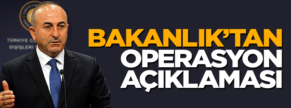 Dışişleri Bakanlığı'ndan operasyon açıklaması