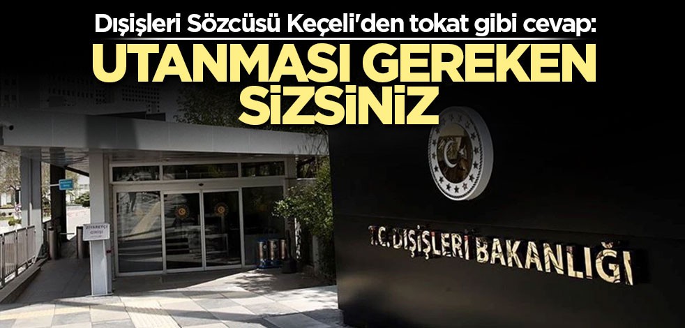 Dışişleri Sözcüsü Keçeli'den tokat gibi cevap: Utanması gereken sizsiniz