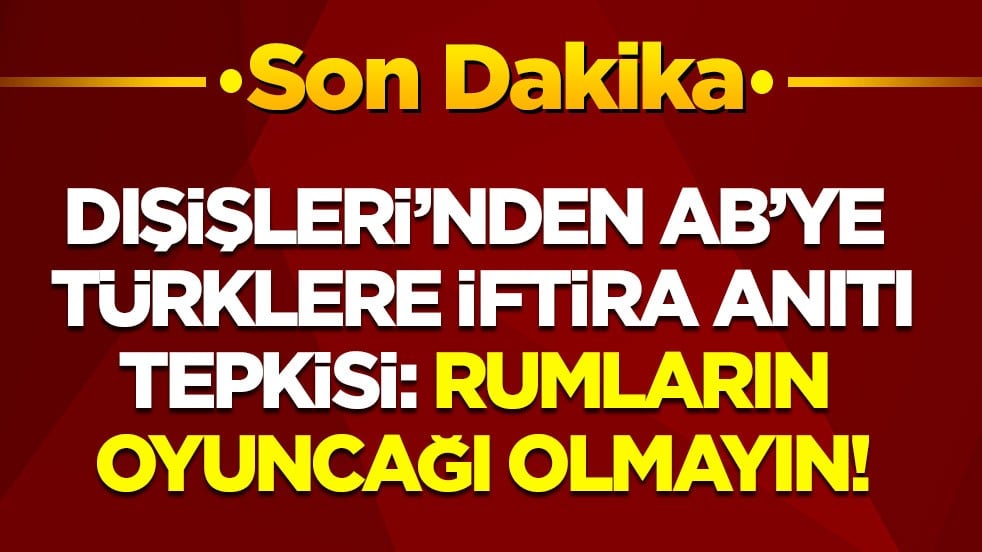 Dışişleri’nden AB’ye ‘Türklere iftira anıtı’ tepkisi: Rumların oyuncağı olmayın!