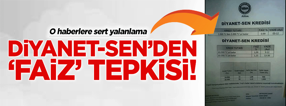 Diyanet-Sen'den 'faiz' tepkisi!
