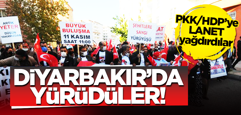 Diyarbakır anneleri şehitler için yürüdü: PKK/HDP’ye lanet yağdı!