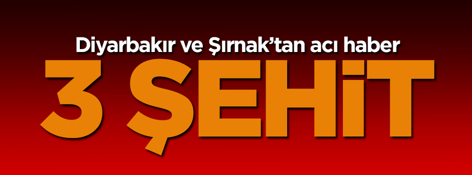 Diyarbakır ve Şırnak'ta 3 asker şehit oldu