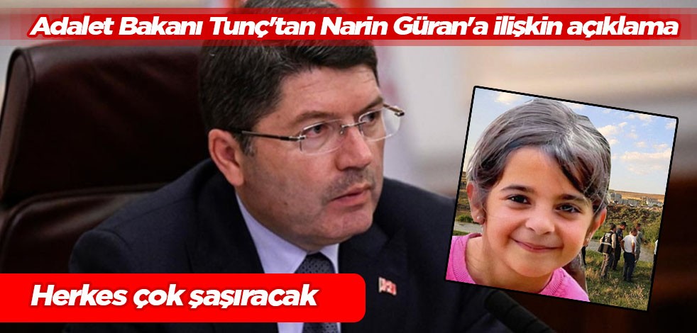 Diyarbakır'da kaybolan 8 yaşındaki Narin Güran ile ilgili gelişme! Bakan Tunç'tan açıklama: Ağabey gözaltında! Herkes çok şaşıracak