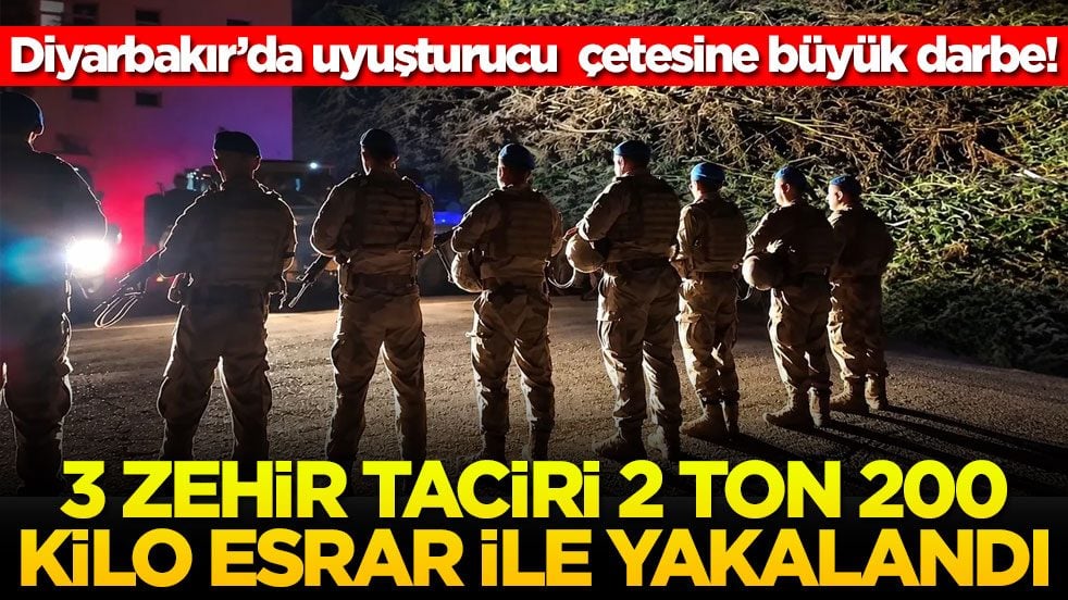 Diyarbakır’da uyuşturucu çetesine büyük darbe! 3 zehir taciri 2 ton 200 kilo esrar ile yakalandı!