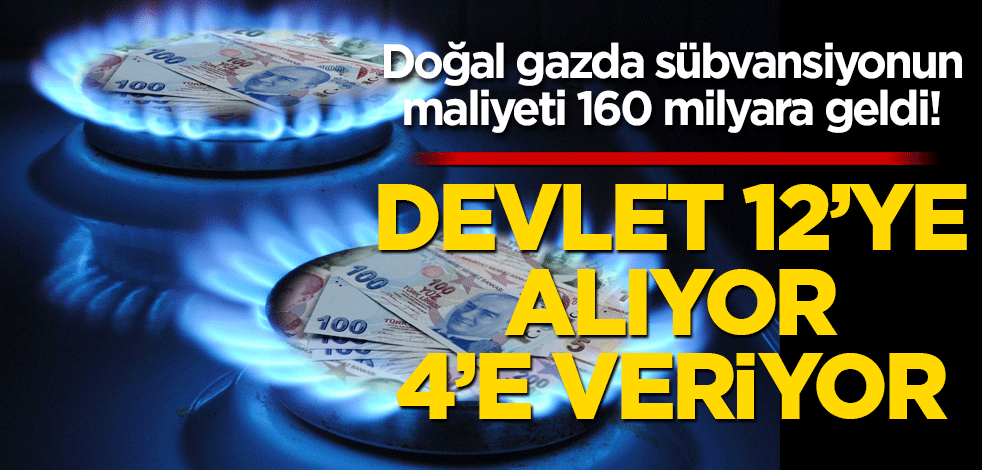 Doğal gazda sübvansiyonun maliyeti 160 milyara geldi!