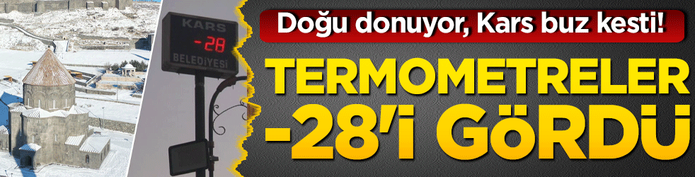 Doğu donuyor, Kars buz kesti! Termometreler -28'i gördü