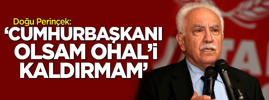Doğu Perinçek: Cumhurbaşkanı olsam OHAL'i kaldırmam!
