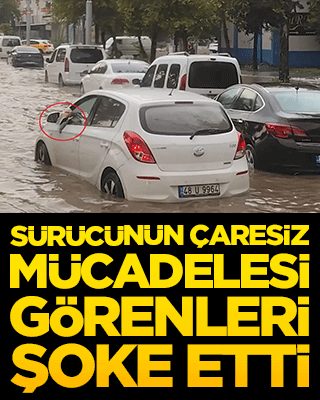 Sürücünün çaresiz mücadelesi görenleri şoke etti!