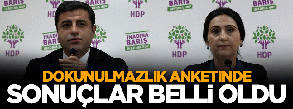 Dokunulmazlık anketinin sonuçları belli oldu