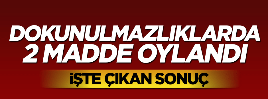 Dokunulmazlıklarda 1. ve 2. maddeler oylandı