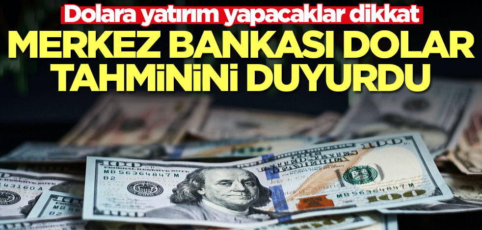 Dolar alacaklar dikkat! Merkez Bankası dolar tahminini güncelledi