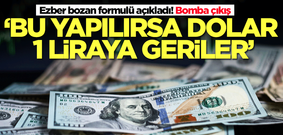 Dolar için ezber bozan formulü açıkladı: Bu yapılırsa dolar 1 liraya geriler
