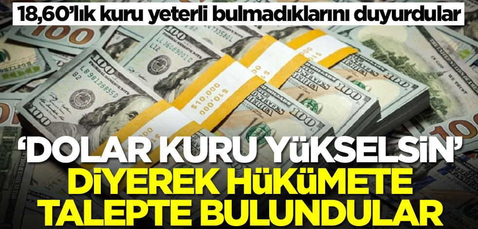 'Dolar kuru yükselmeli' diyerek hükümete talepte bulundular! 18,60'lık kuru yeterli bulmadıklarını duyurdular
