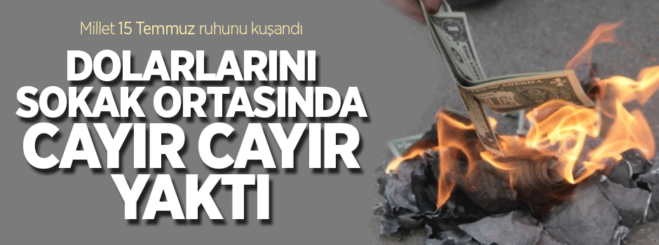 Dolarlarını sokak ortasında cayır cayır yaktı