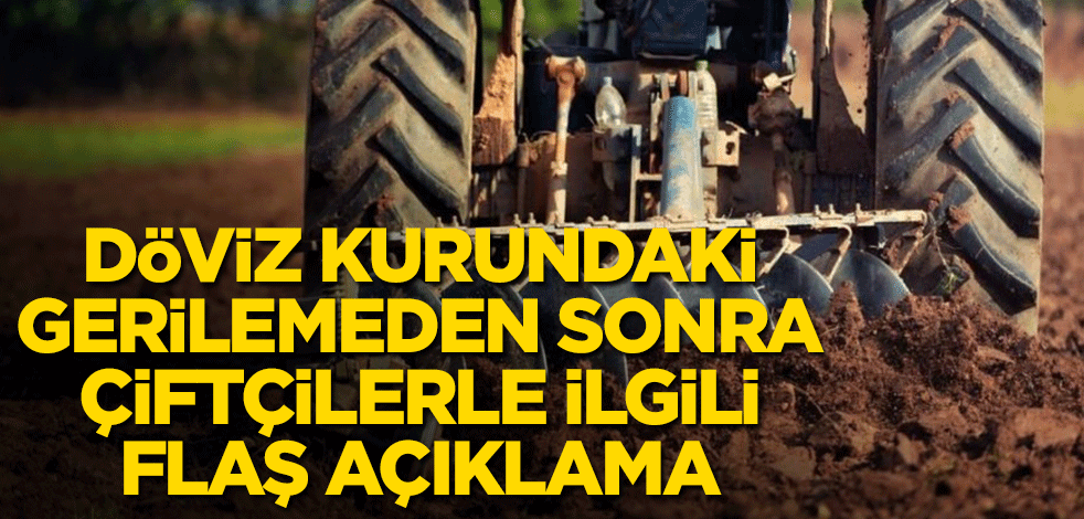 Döviz kurundaki gerilemeden sonra çiftçilerle ilgili flaş açıklama