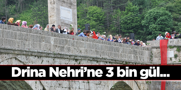 Drina Nehri'ne katliamda ölen Boşnaklar için 3 bin gül atıldı