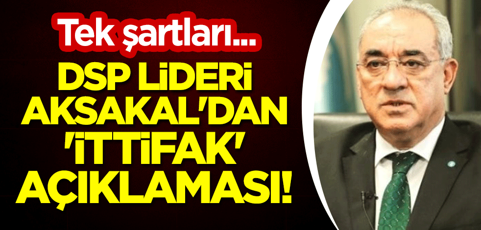 DSP lideri Aksakal'dan 'ittifak' açıklaması! Tek şartları...