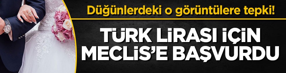 Düğünlerdeki o görüntülere tepki! Türk lirası için Meclis’e başvurdu