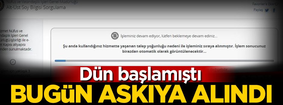Dün başlamıştı! Bugün askıya alındı