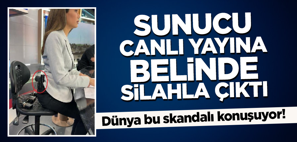 Dünya bu skandalı konuşuyor! Sunucu canlı yayına belinde silahla çıktı
