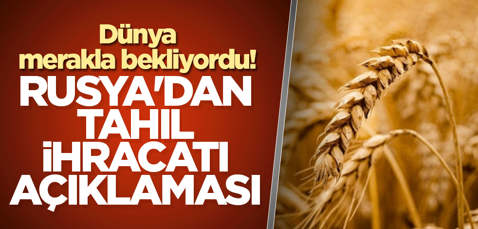 Dünya merakla bekliyordu! Rusya'dan tahıl ihracatı açıklaması
