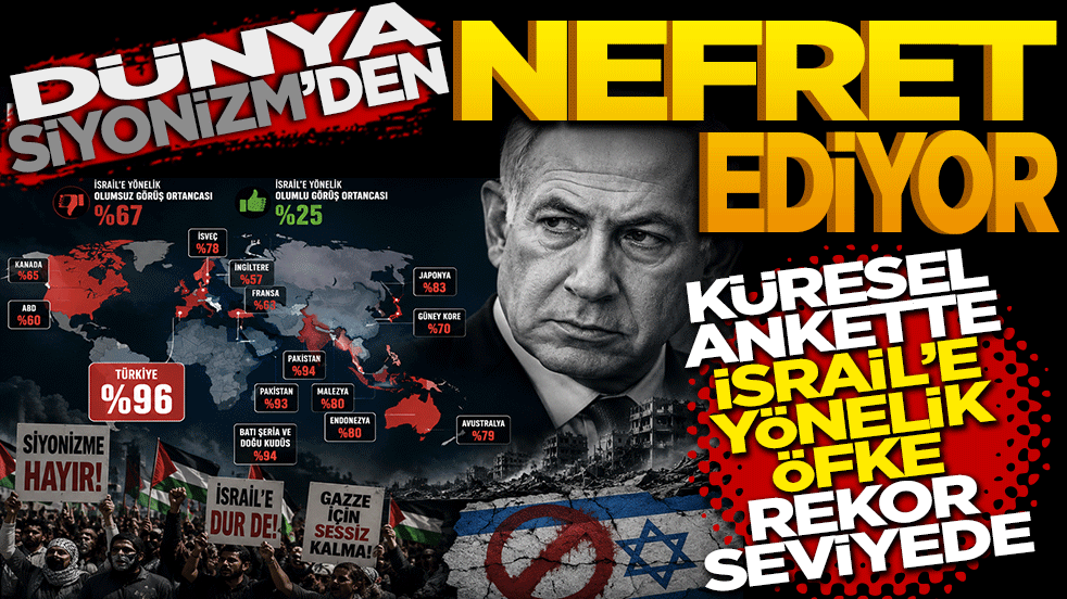 Dünya Siyonizm'den nefret ediyor: Küresel ankette İsrail'e yönelik öfke rekor seviyede