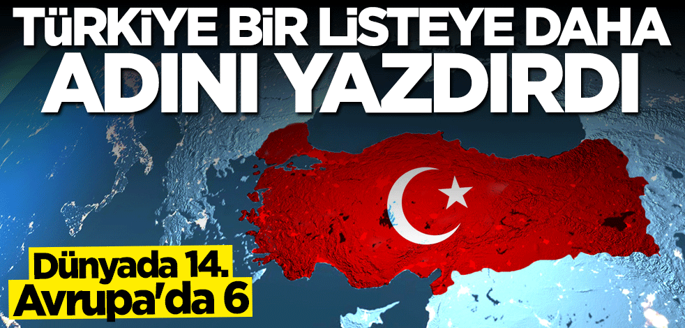 Dünyada 14. Avrupa’da 6! Türkiye bir listeye daha adını yazdırdı