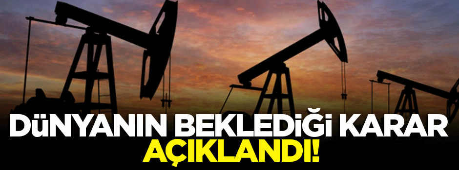 Dünyanın beklediği petrol kararı açıklandı!