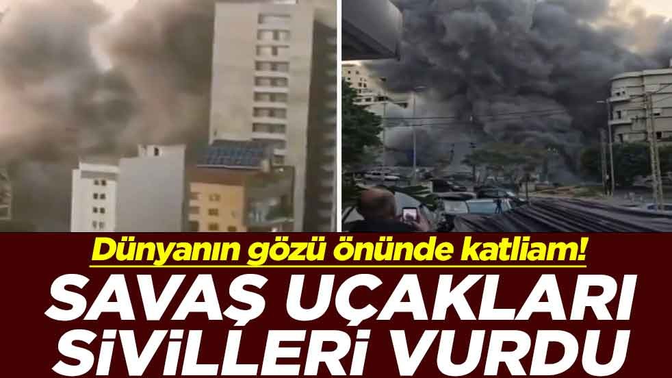 Dünyanın gözü önünde katliam! Savaş uçakları sivilleri vurdu