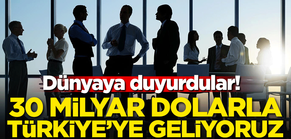 Dünyaya duyurdular! 30 milyar dolarla Türkiye'ye geliyoruz