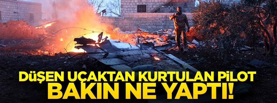 Düşen uçaktan kurtulan pilot bakın ne yaptı!