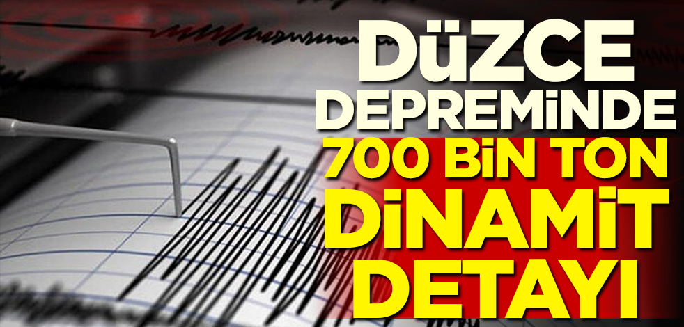 Düzce depreminde 700 bin ton dinamit detayı!