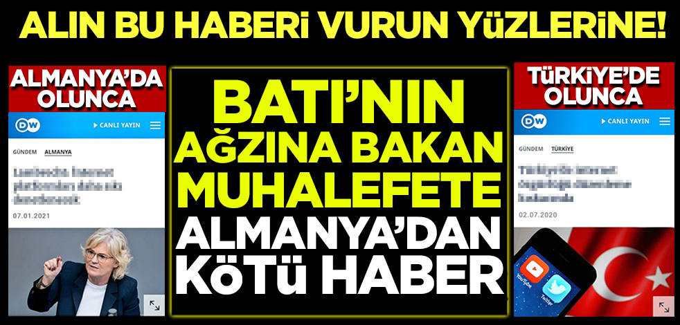 DW Türkçe'nin 'internet düzenleme haberine' iki farklı Türkiye-Almanya manşeti