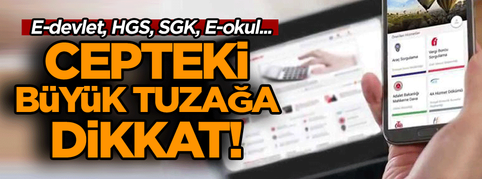 e-Devlet, HGS, SGK, e-okul… Uyarı geldi, aman dikkat! Sakın bunu yapmayın!