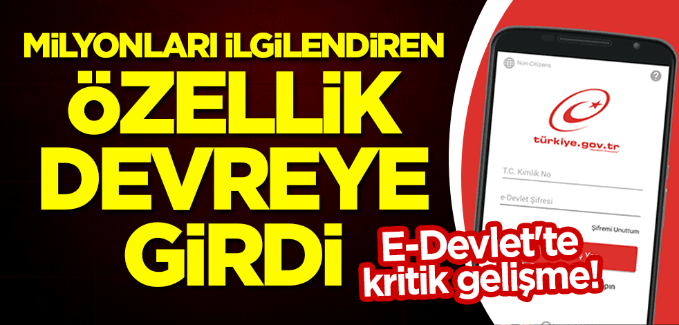 E-Devlet'te kritik gelişme! Milyonları ilgilendiren özellik devreye girdi