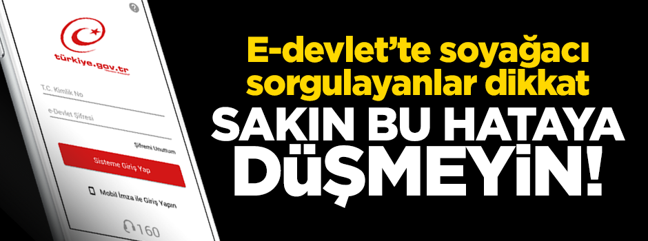 E-devlet'te soyağacı sorgulayanlar dikkat! Sakın bu hatayı yapmayın