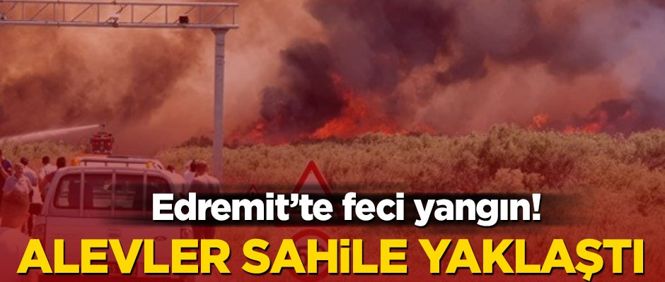 Edremit’te feci yangın! Alevler sahile yaklaştı