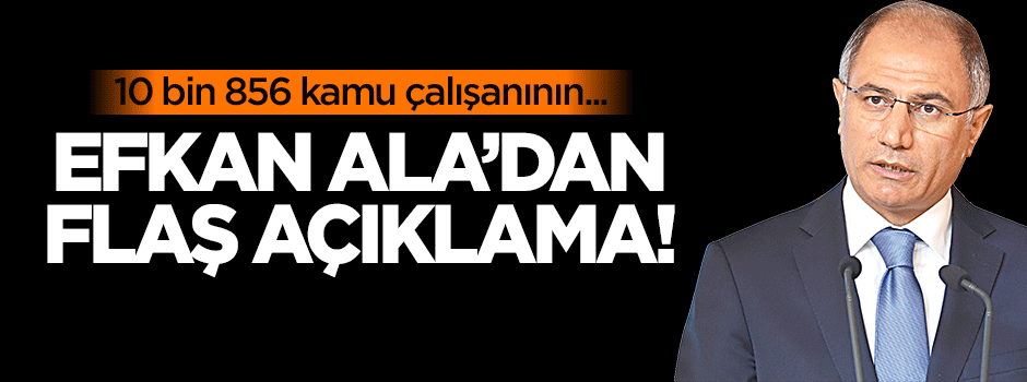 Efkan Ala'dan flaş açıklama!