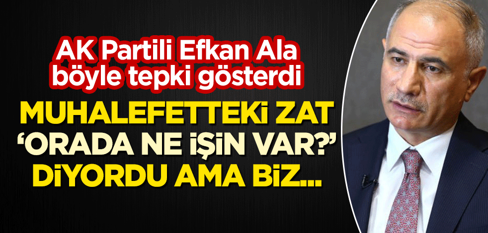 Efkan Ala'dan tepki: Muhalefetteki zat, 'Orada ne işin var?" diyordu ama biz...