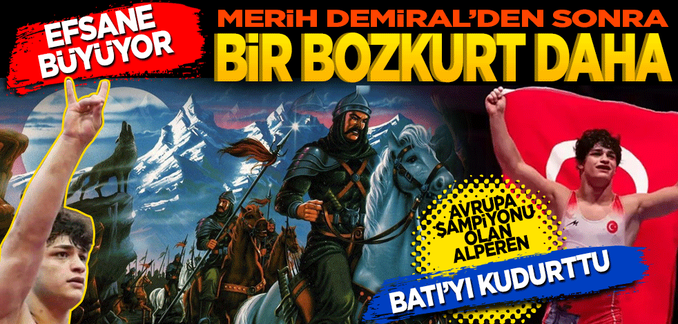  Efsane büyüyor! Bir bozkurt selamı daha! Güreşte Avrupa Şampiyonu olan Alperen Berber'den de bozkurt selamı