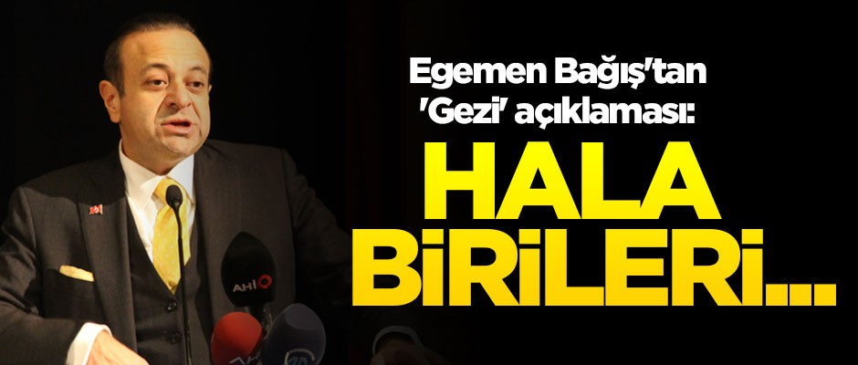 Egemen Bağış'tan 'Gezi' açıklaması: Hala birileri gençlerin ağaçları korumak adına çıktığını söylüyor
