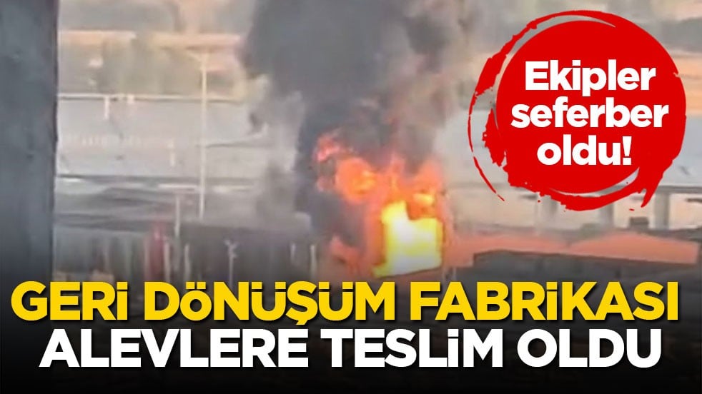 Ekipler seferber oldu! Bolu’da geri dönüşüm fabrikası alevlere teslim oldu