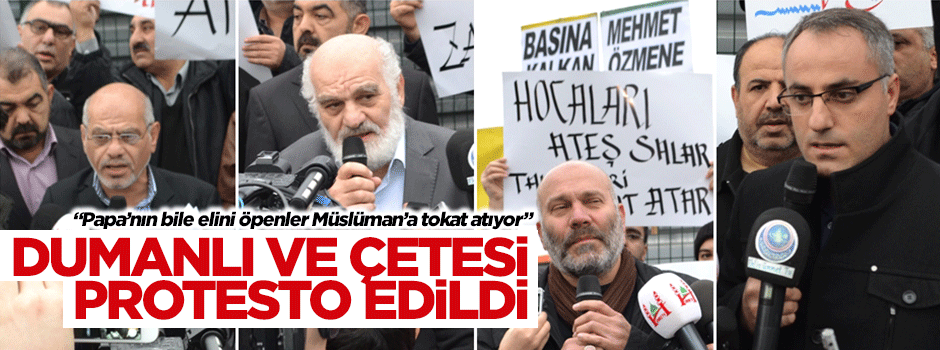 Ekrem Dumanlı ve çetesine gazete binası önünde protesto