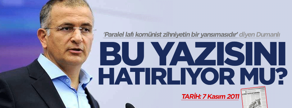 Ekrem Dumanlı'dan 'paralel' ikiyüzlülüğü